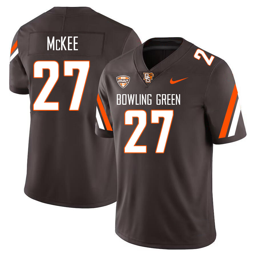 Bowling Green State Falcons #27 Treyton McKee College Football Jerseys Stitched-Brown